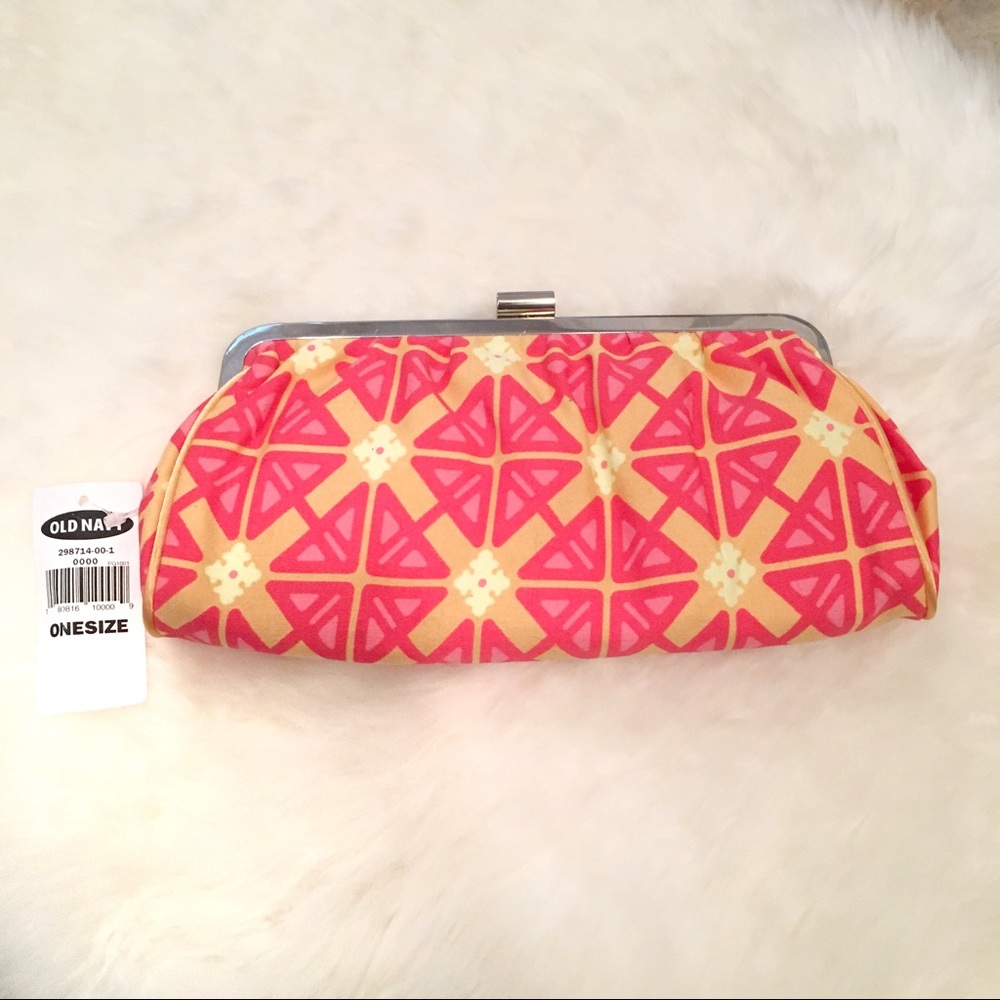 NWT Old Navy Pink & Orange Clutch